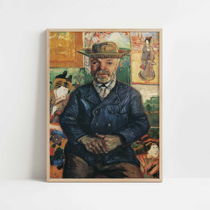 Portrait of Pere Tanguy (1887–88) by Vincent van Gogh – Art Print - Art print in oak frame