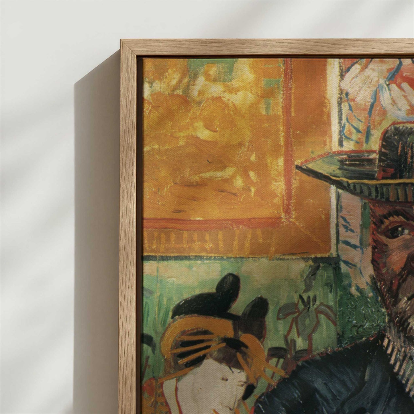 Framed Canvas - Close-up detail and texture of the framed canvas