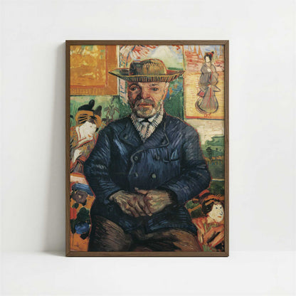 Portrait of Pere Tanguy (1887–88) by Vincent van Gogh – Art Print - Art print in dark wood frame