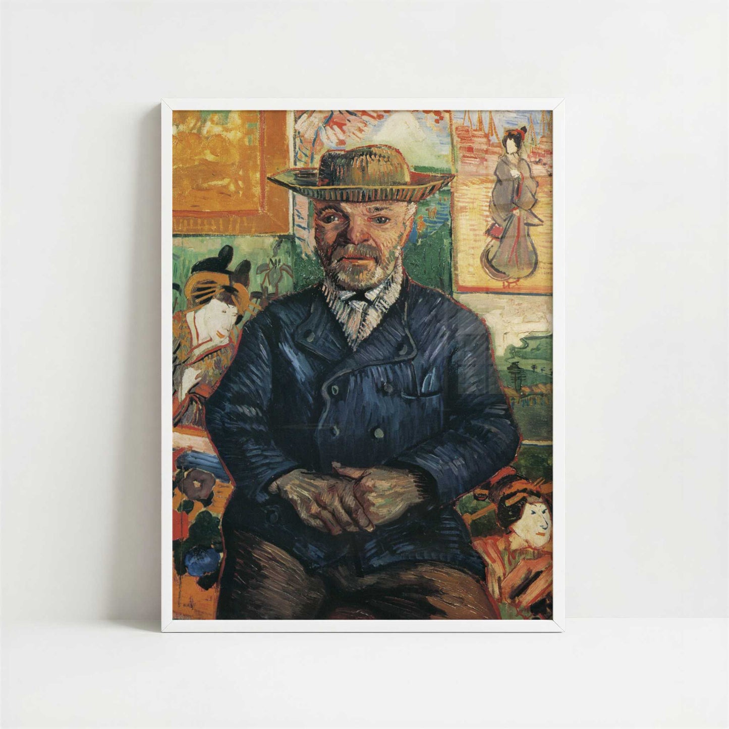 Portrait of Pere Tanguy (1887–88) by Vincent van Gogh – Art Print - Art print in white frame