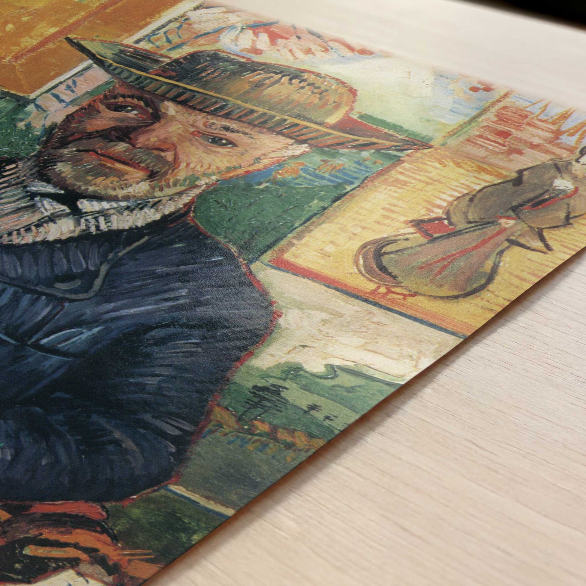 Portrait of Pere Tanguy (1887–88) by Vincent van Gogh – Art Print - Close-up detail of the art print