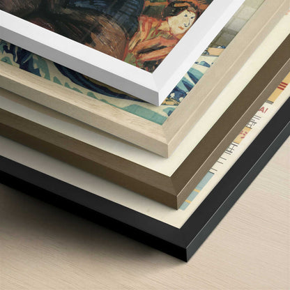 Portrait of Pere Tanguy (1887–88) by Vincent van Gogh – Art Print - Close-up detail of the different frames