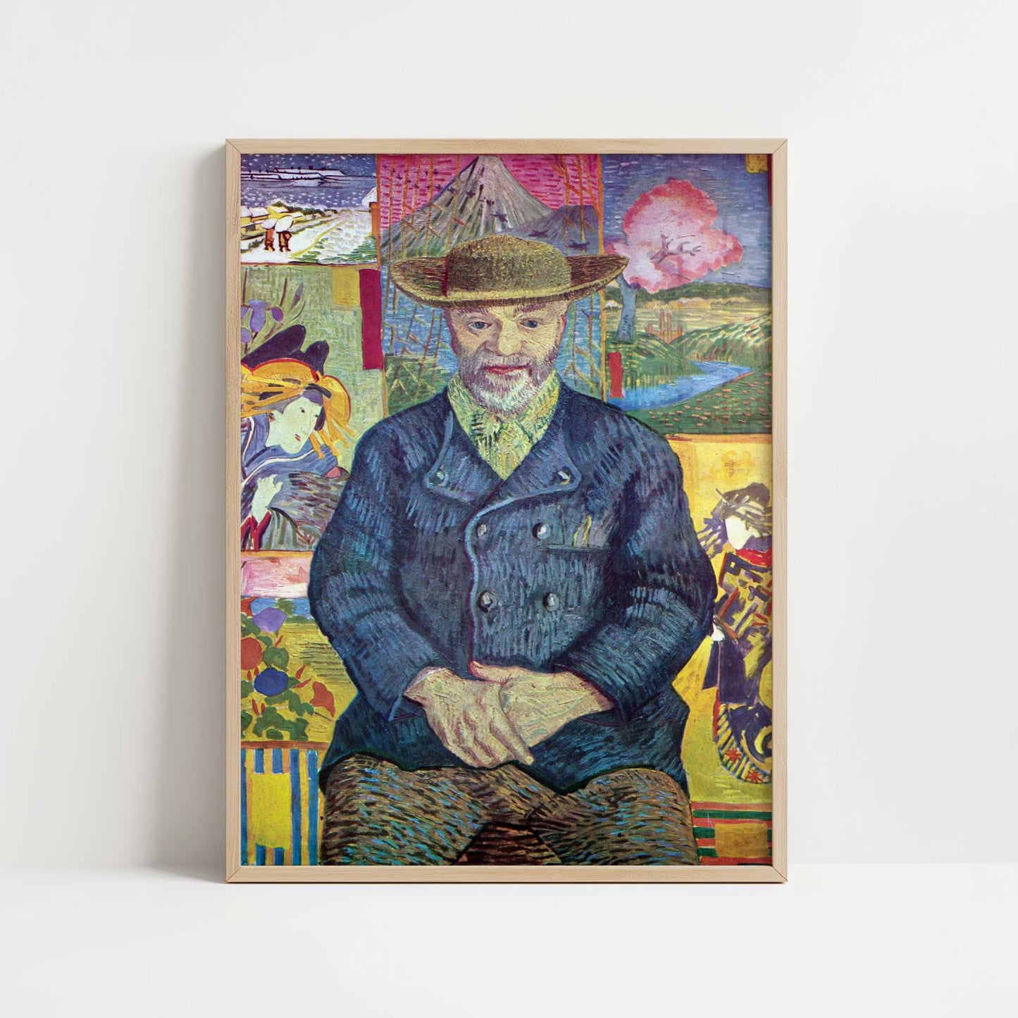 Portrait of Pere Tanguy (1887) by Vincent van Gogh – Art Print - Art print in oak frame
