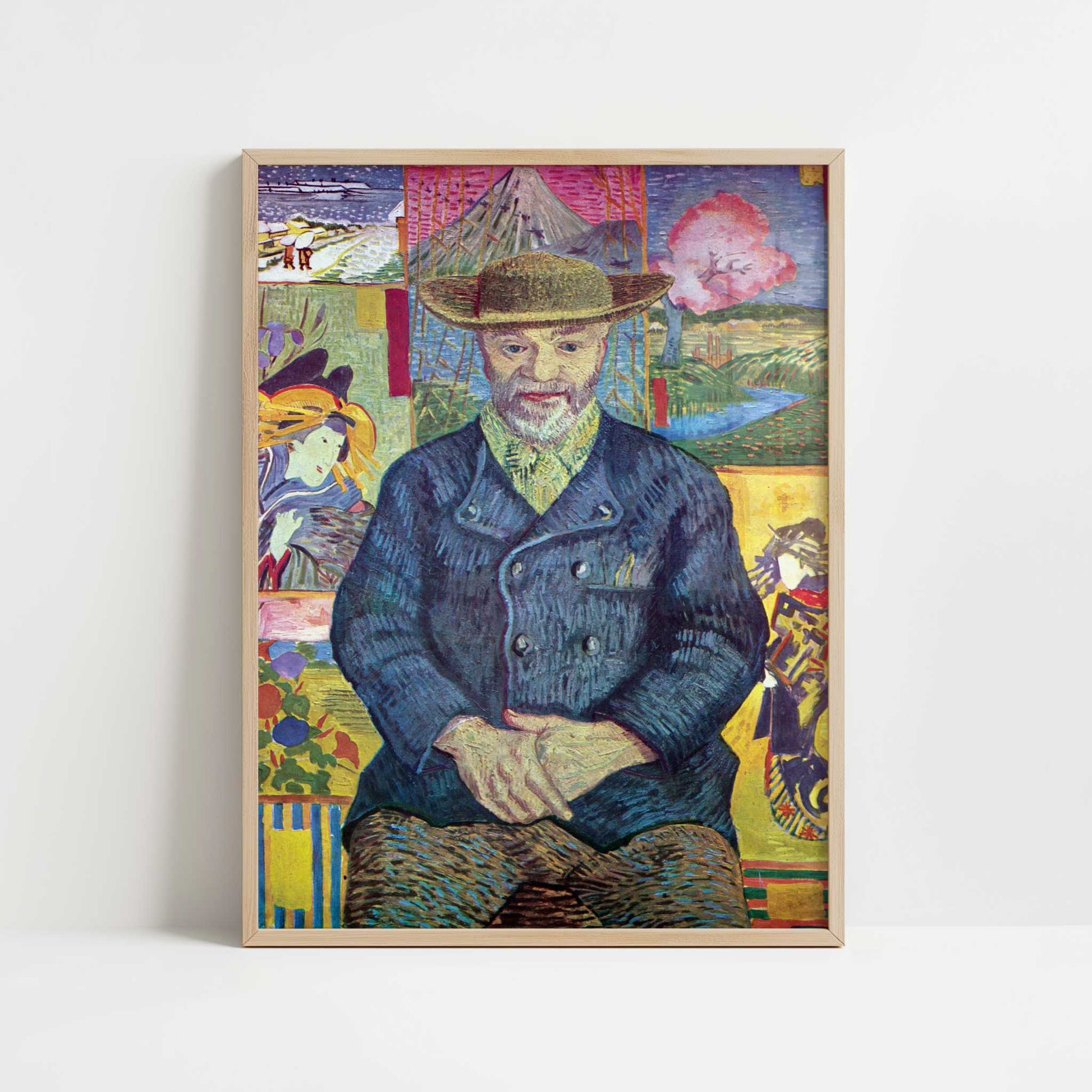 Portrait of Pere Tanguy (1887) by Vincent van Gogh – Art Print - Art print in oak frame