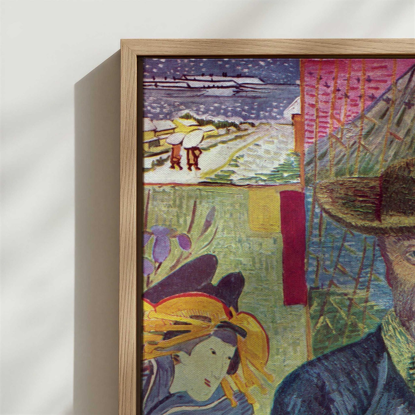 Framed Canvas - Close-up detail and texture of the framed canvas