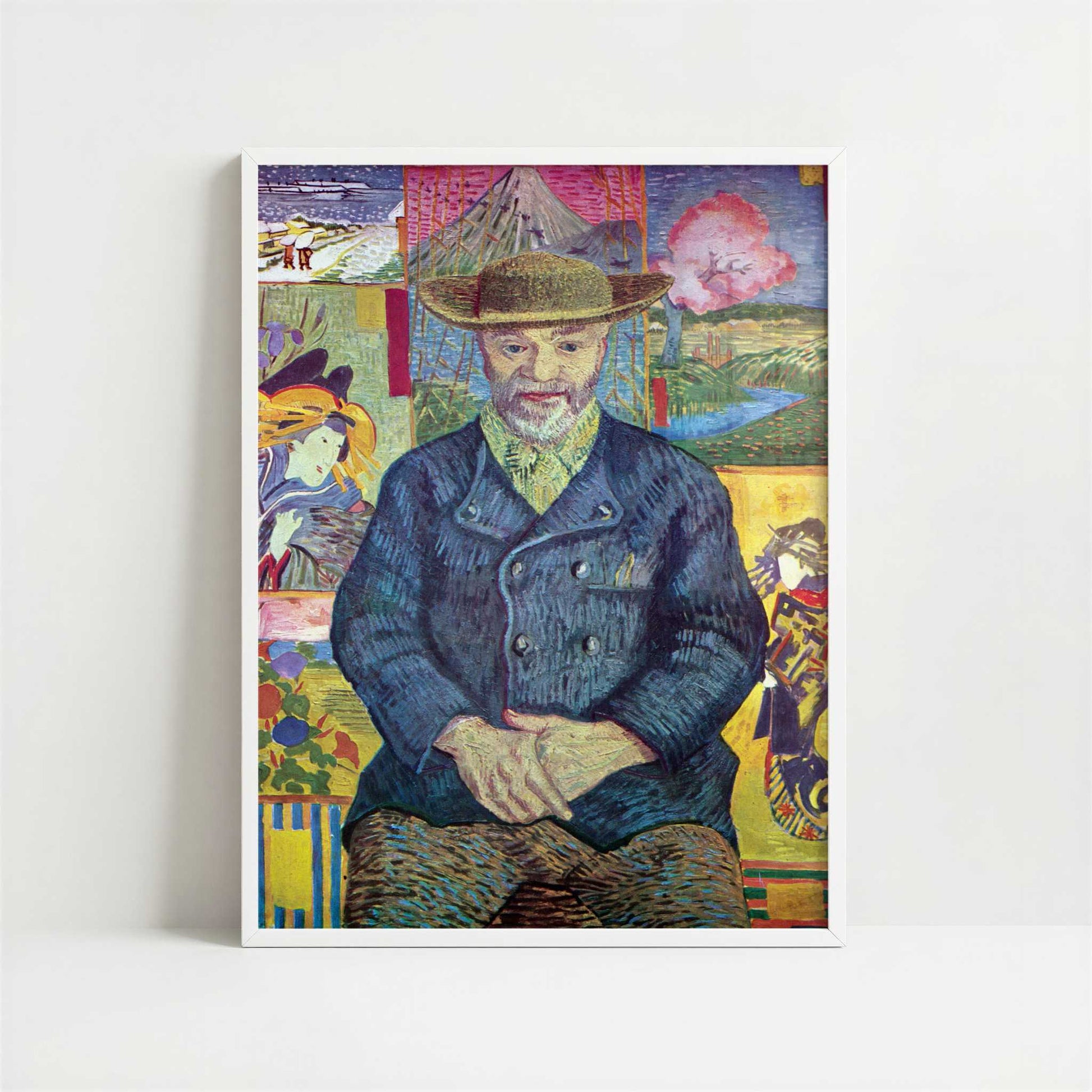 Portrait of Pere Tanguy (1887) by Vincent van Gogh – Art Print - Art print in white frame