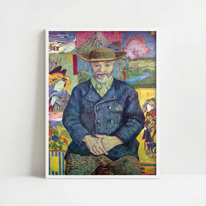 Portrait of Pere Tanguy (1887) by Vincent van Gogh – Art Print - Art print in white frame