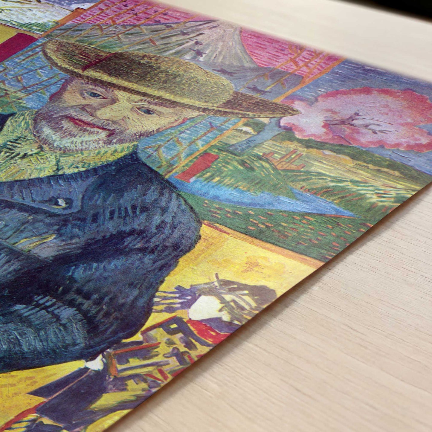 Portrait of Pere Tanguy (1887) by Vincent van Gogh – Art Print - Close-up detail of the art print