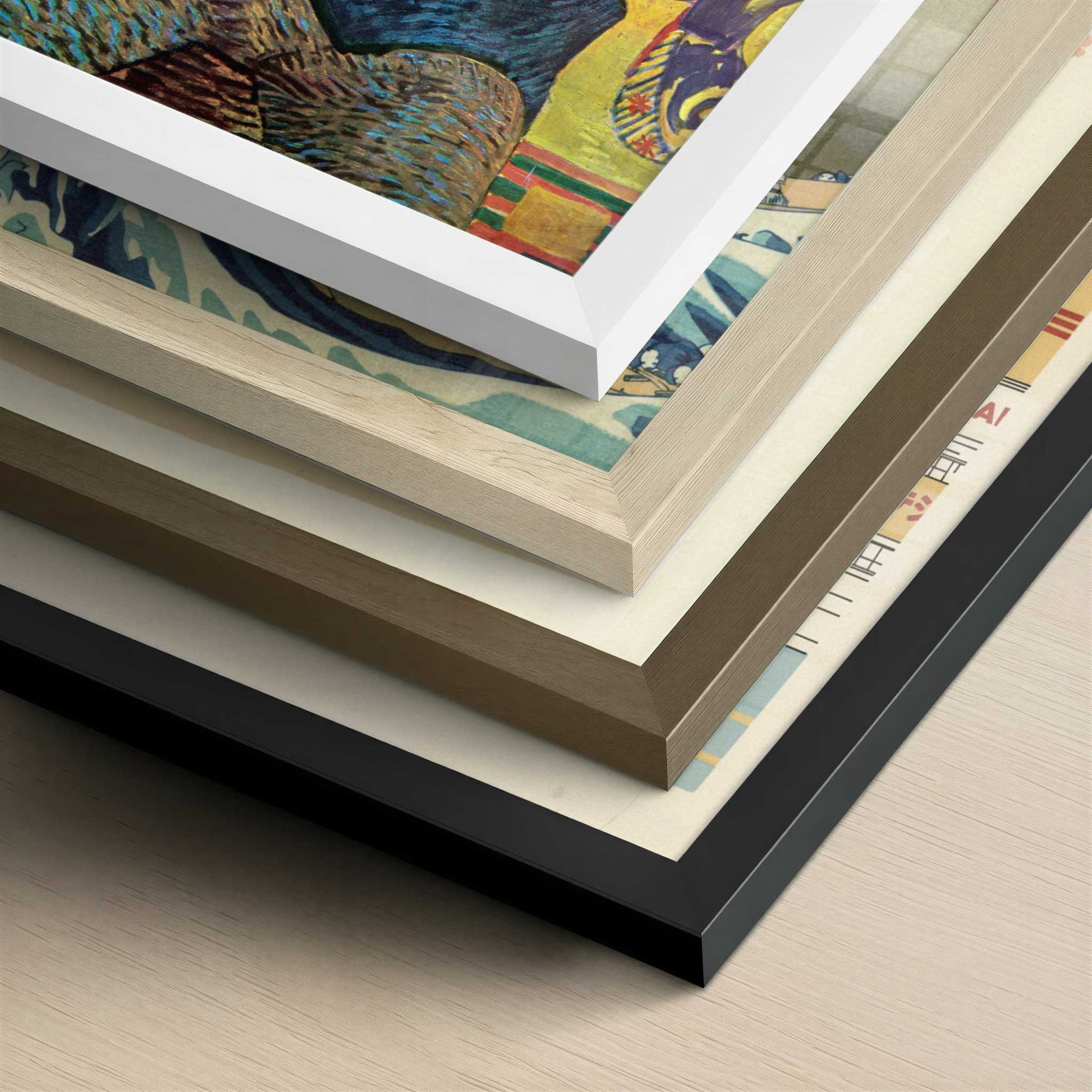 Portrait of Pere Tanguy (1887) by Vincent van Gogh – Art Print - Close-up detail of the different frames