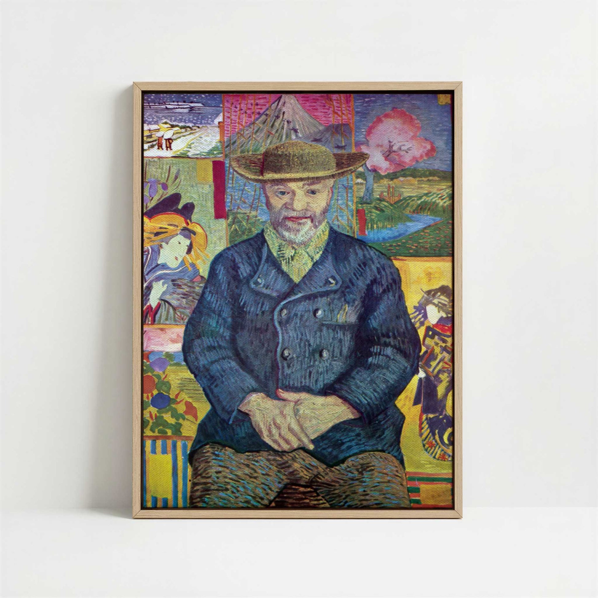 Framed Canvas - Framed canvas in oak color frame