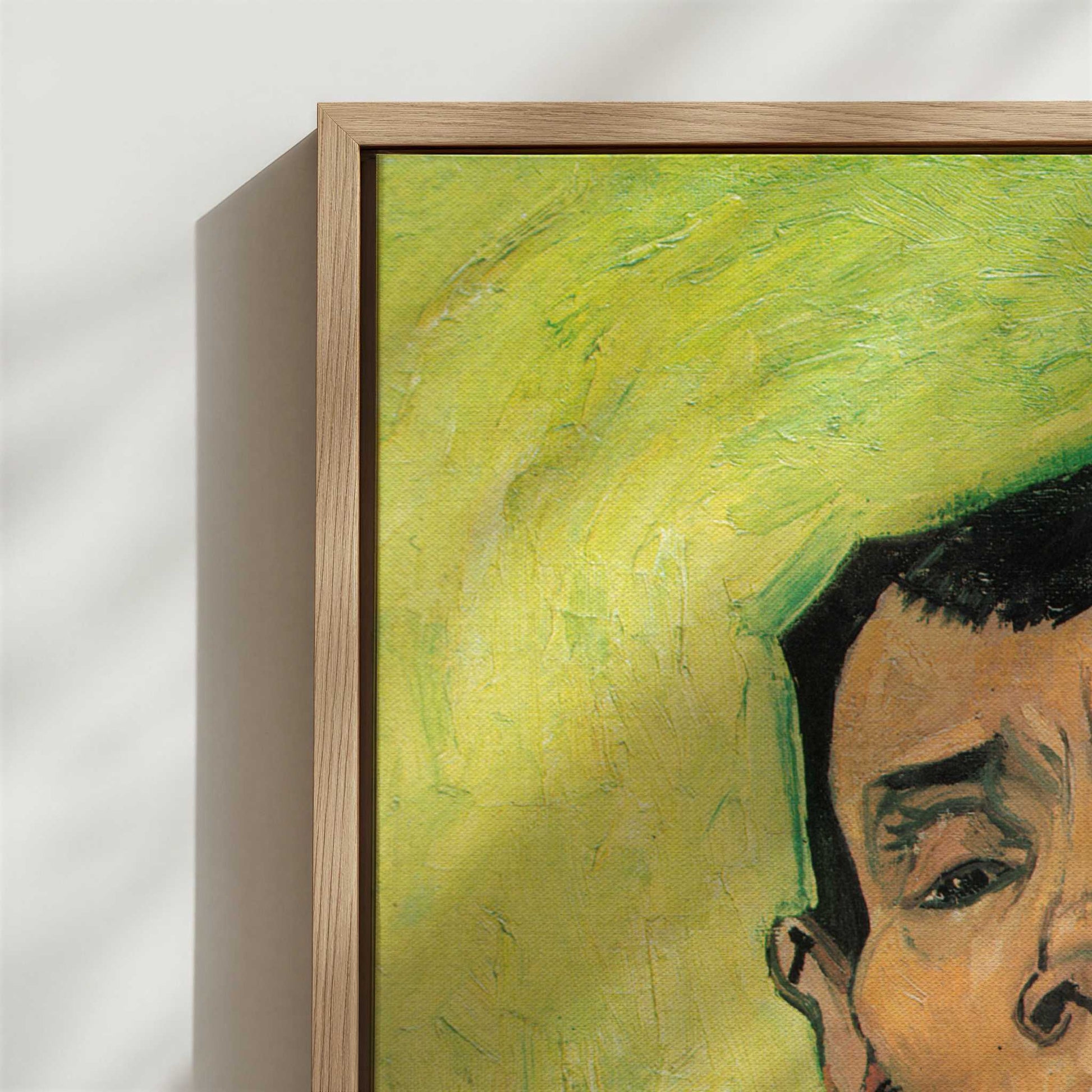 Framed Canvas - Close-up detail and texture of the framed canvas