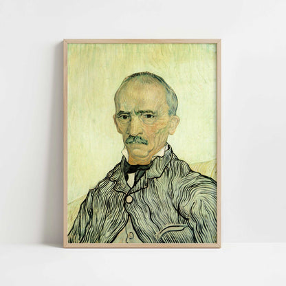 Portrait of the Chief Orderly (1889) by Van Gogh – Art Print - Art print in oak frame