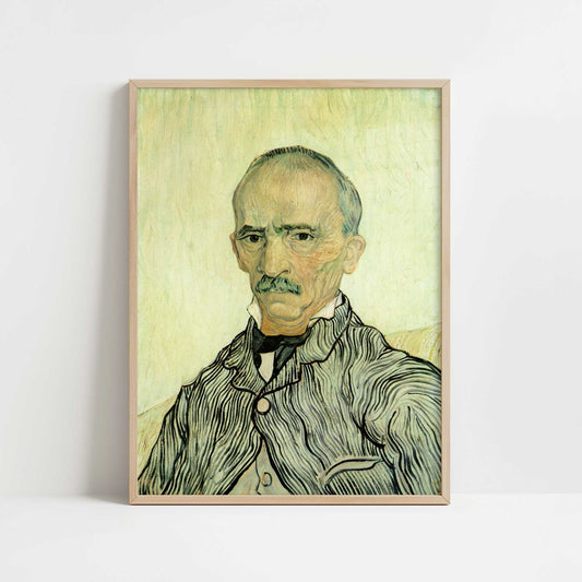 Portrait of the Chief Orderly (1889) by Van Gogh – Art Print - Art print in oak frame