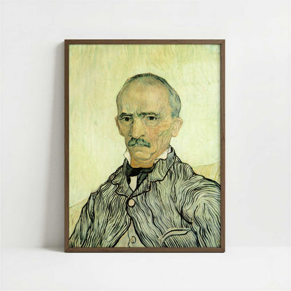Portrait of the Chief Orderly (1889) by Van Gogh – Art Print - Art print in dark wood frame