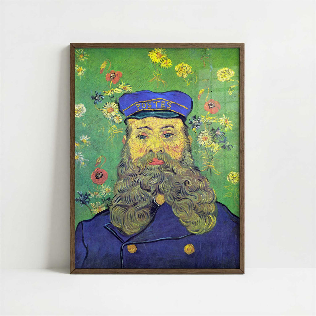 Postman Joseph Roulin (1889) by Van Gogh – Art Print - Art print in dark wood frame