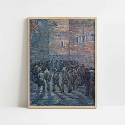 Prisoners' Round (1890) by Van Gogh – Art Print - Art print in oak frame
