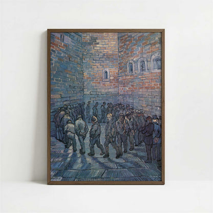 Prisoners' Round (1890) by Van Gogh – Art Print - Art print in dark wood frame