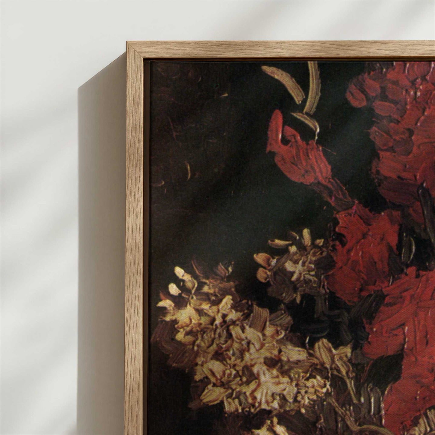 Framed Canvas - Close-up detail and texture of the framed canvas