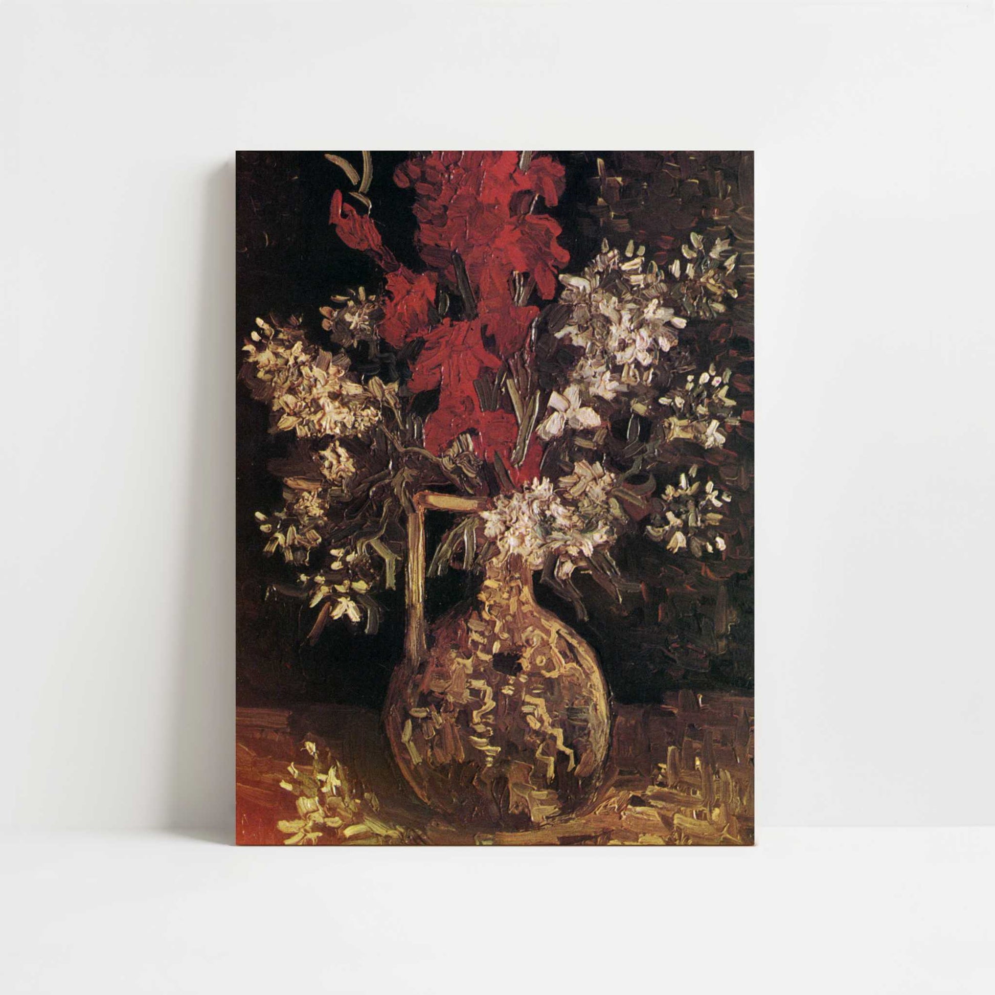 Red Gladioli & Other Flowers in Vase (1886) by Van Gogh – Art Print - Unframed art print
