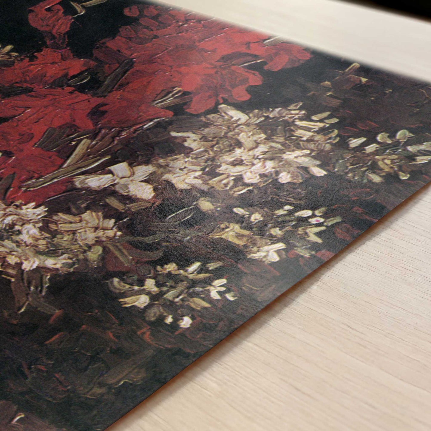 Red Gladioli & Other Flowers in Vase (1886) by Van Gogh – Art Print - Close-up detail of the art print