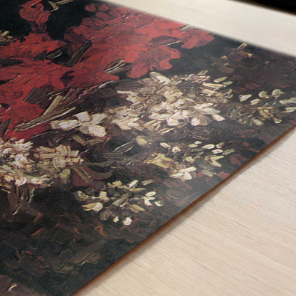 Red Gladioli & Other Flowers in Vase (1886) by Van Gogh – Art Print - Close-up detail of the art print