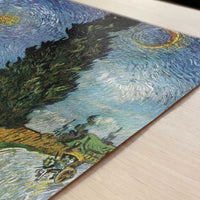 Road with Cypresses (1890) by Vincent van Gogh – Art Print - Close-up detail of the art print