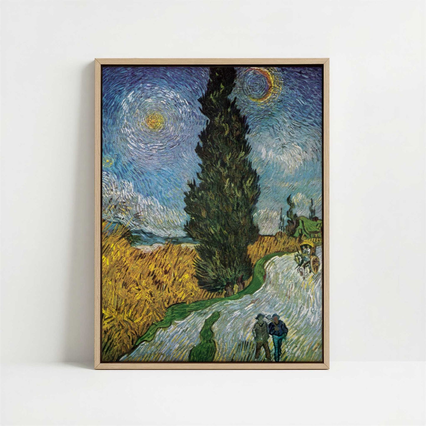 Framed Canvas - Framed canvas in oak color frame