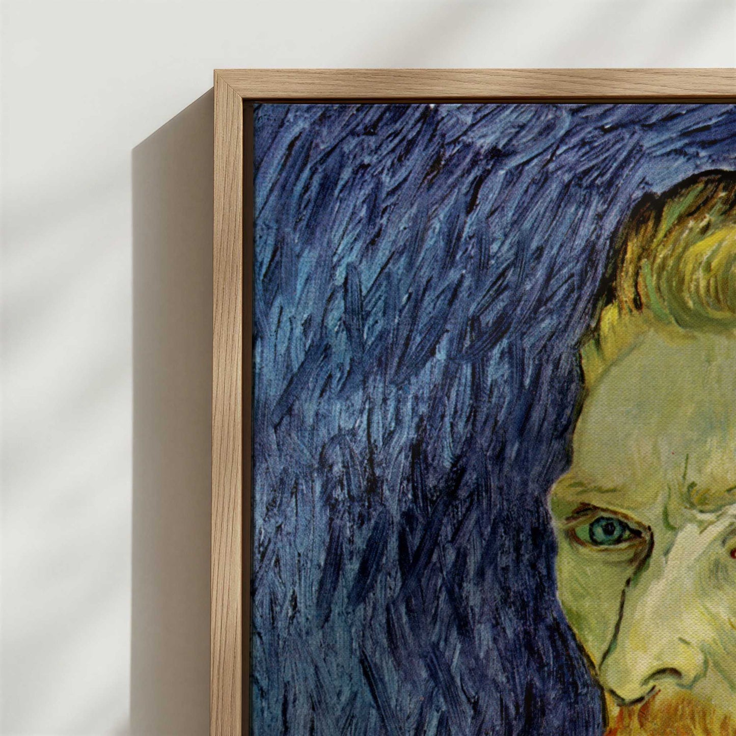 Framed Canvas - Close-up detail and texture of the framed canvas