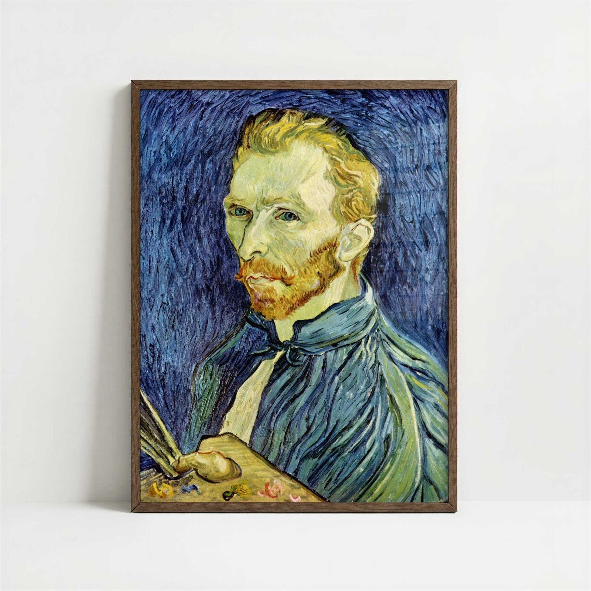 Self-portrait (1889) by Vincent van Gogh – Art Print - Art print in dark wood frame