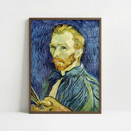Self-portrait (1889) by Vincent van Gogh – Art Print - Art print in dark wood frame