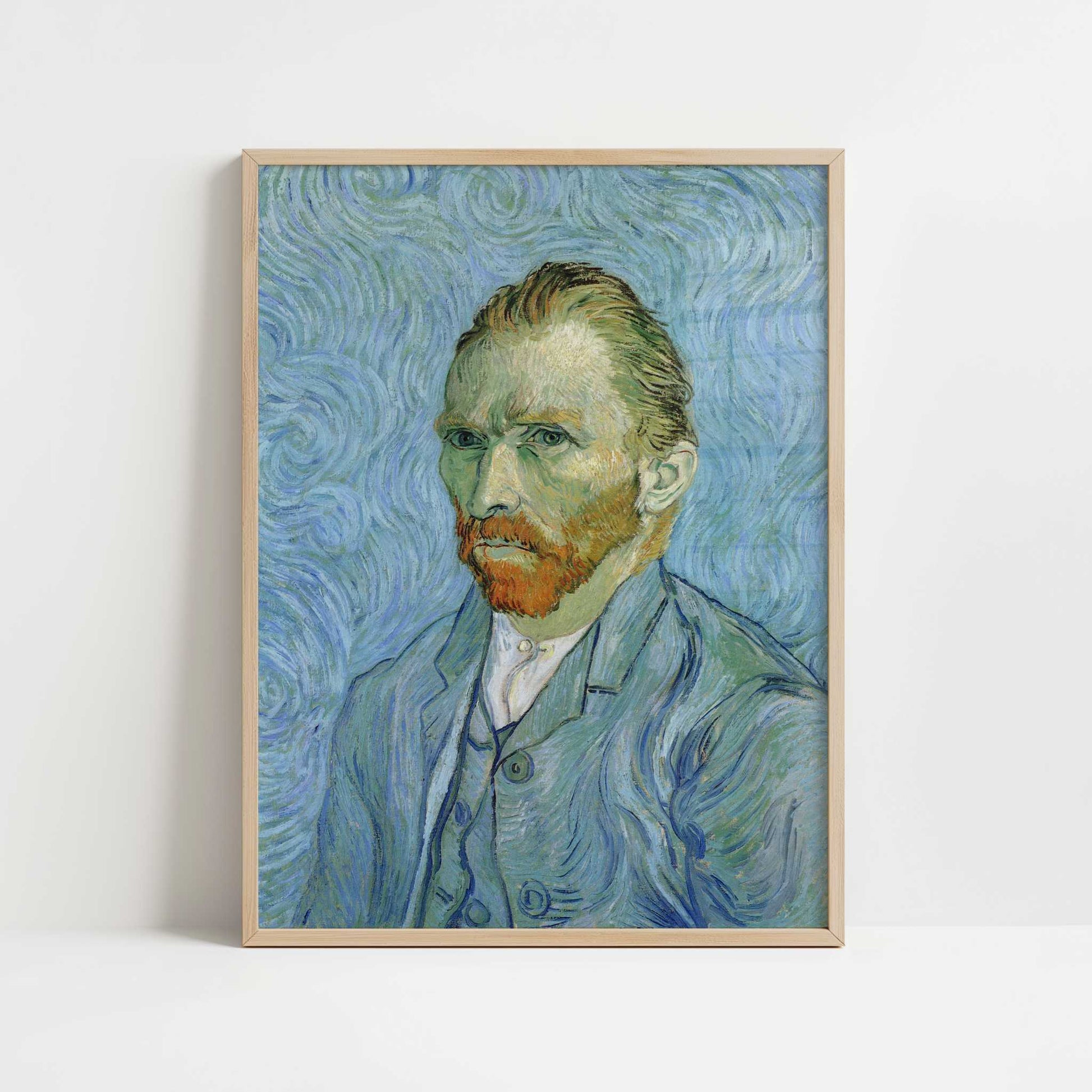 Self-portrait (1890) by Vincent van Gogh – Art Print - Art print in oak frame