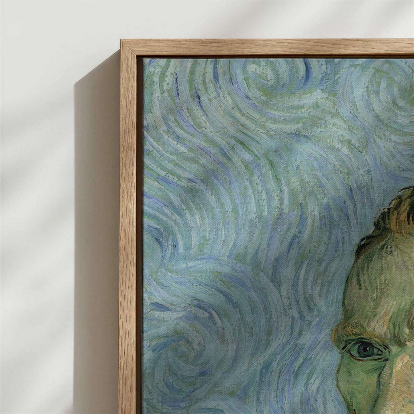 Framed Canvas - Close-up detail and texture of the framed canvas