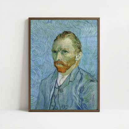 Self-portrait (1890) by Vincent van Gogh – Art Print - Art print in dark wood frame