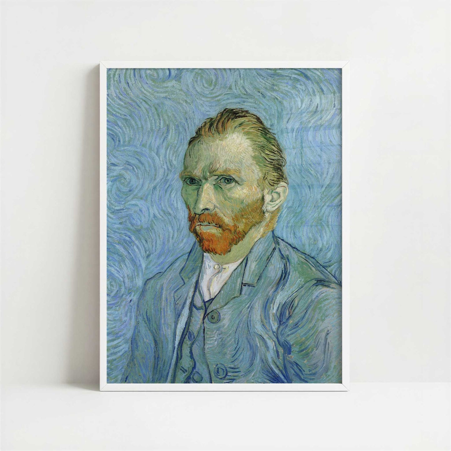 Self-portrait (1890) by Vincent van Gogh – Art Print - Art print in white frame