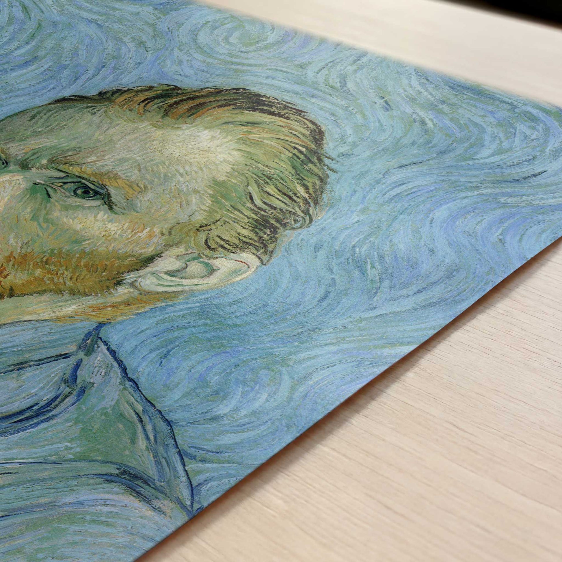 Self-portrait (1890) by Vincent van Gogh – Art Print - Close-up detail of the art print