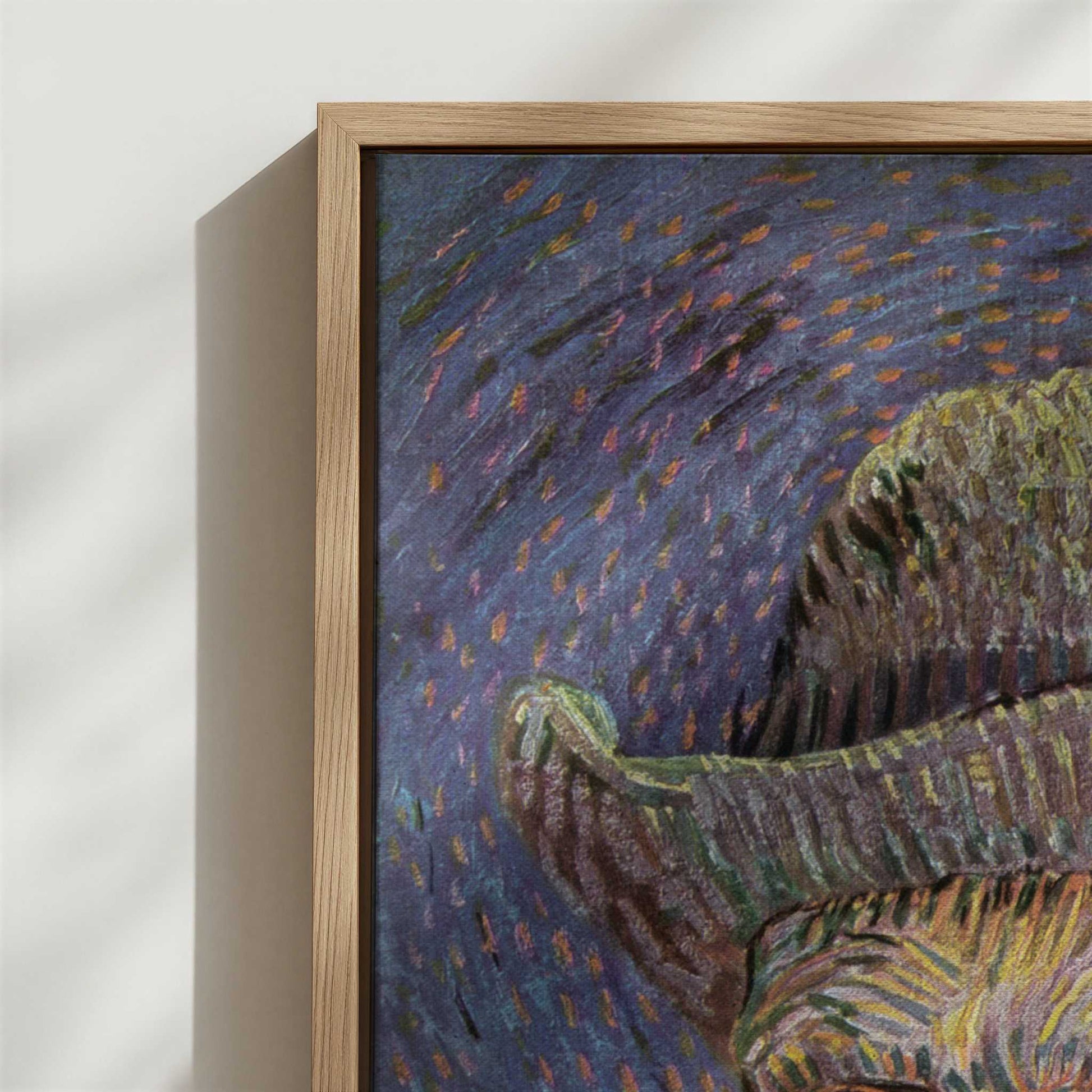 Framed Canvas - Close-up detail and texture of the framed canvas