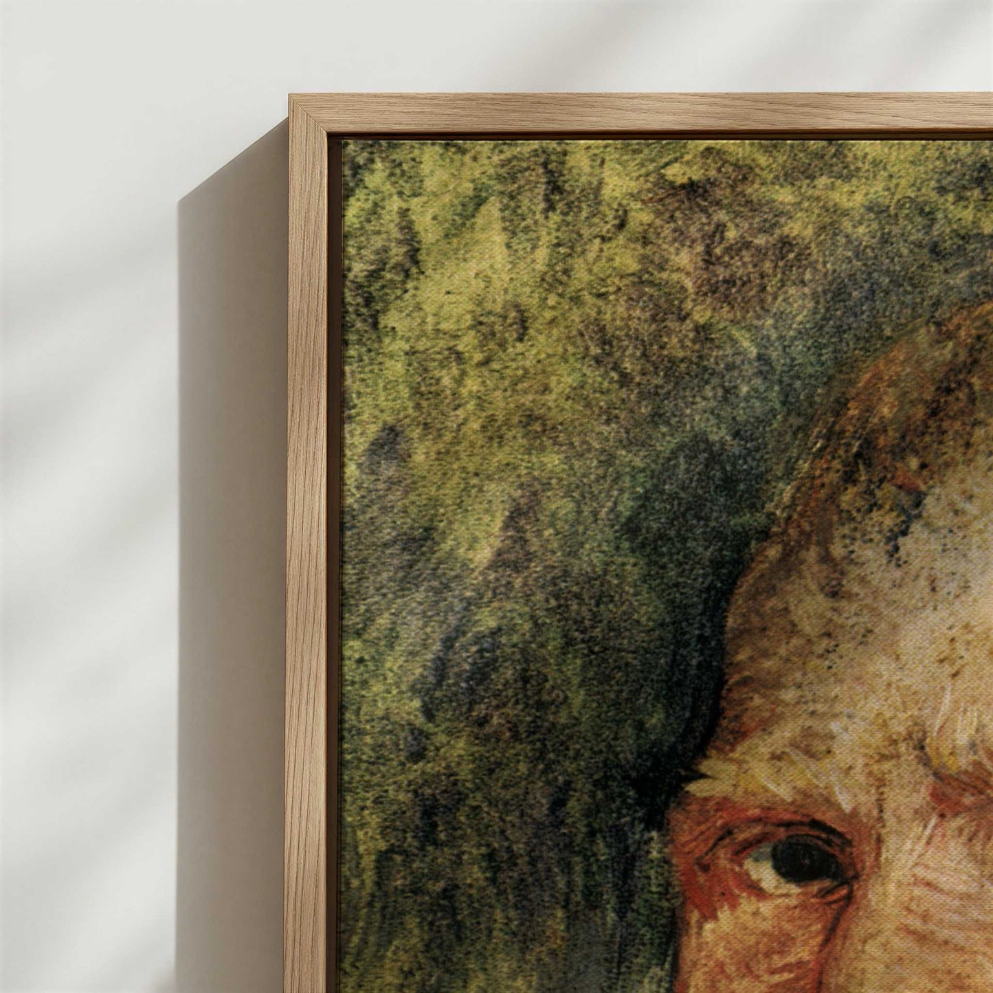 Framed Canvas - Close-up detail and texture of the framed canvas