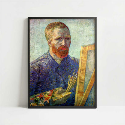 Self-portrait at Easel (1888) by Vincent van Gogh – Art Print - Art print in black frame
