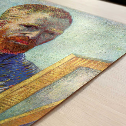 Self-portrait at Easel (1888) by Vincent van Gogh – Art Print - Close-up detail of the art print