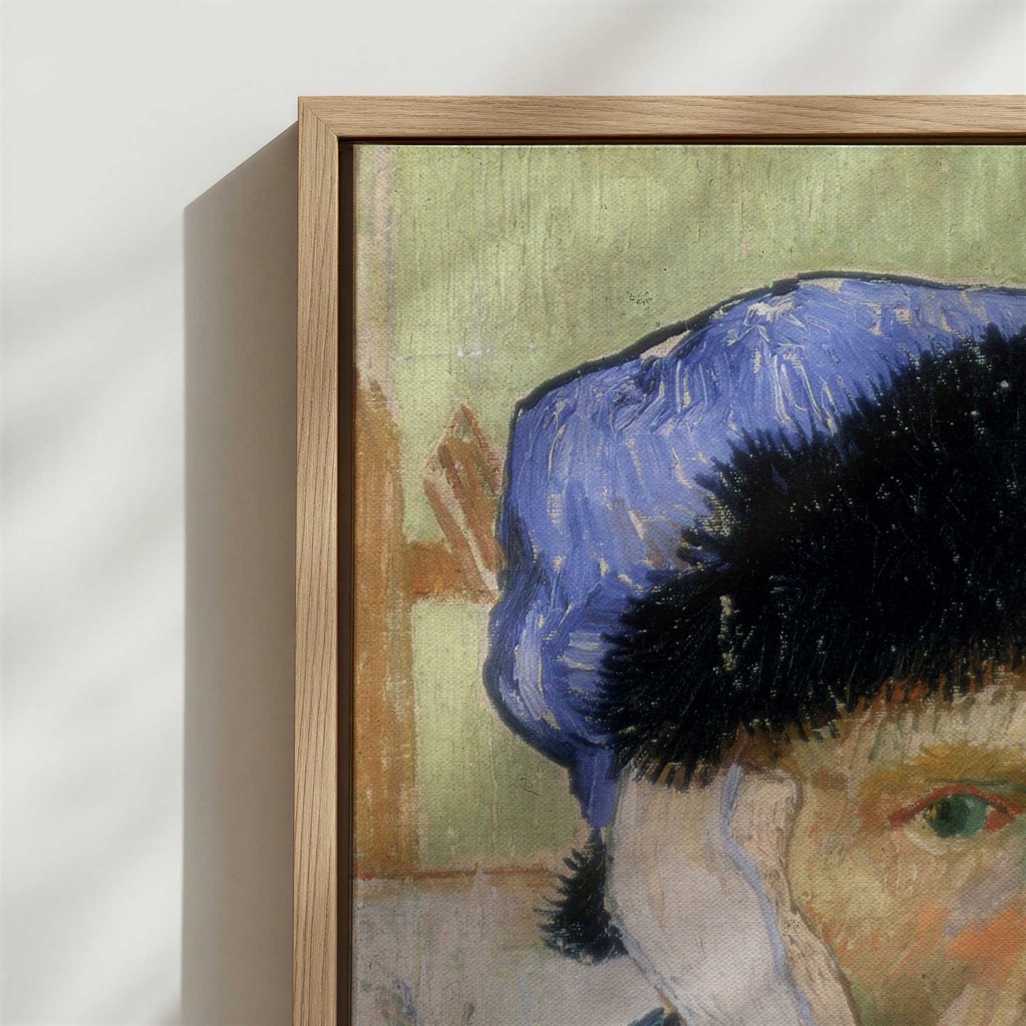 Framed Canvas - Close-up detail and texture of the framed canvas