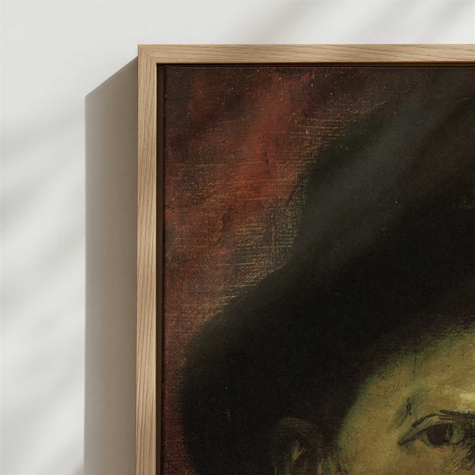 Framed Canvas - Close-up detail and texture of the framed canvas