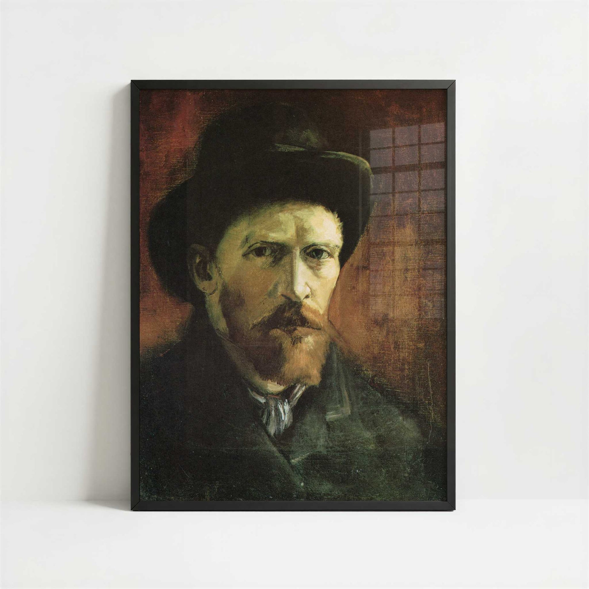Self-portrait with Dark Felt Hat (1886) by Vincent van Gogh – Art Print - Art print in black frame