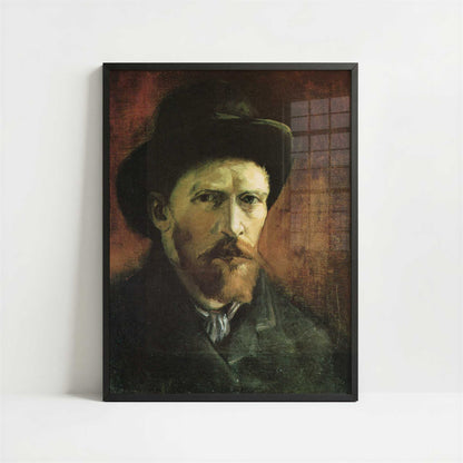Self-portrait with Dark Felt Hat (1886) by Vincent van Gogh – Art Print - Art print in black frame