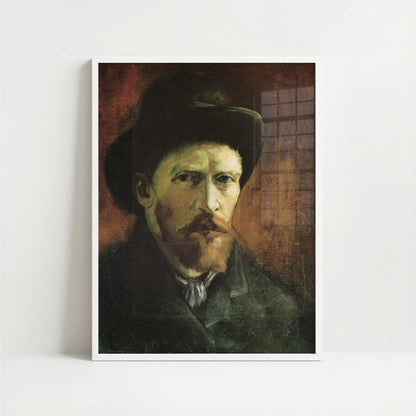 Self-portrait with Dark Felt Hat (1886) by Vincent van Gogh – Art Print - Art print in white frame