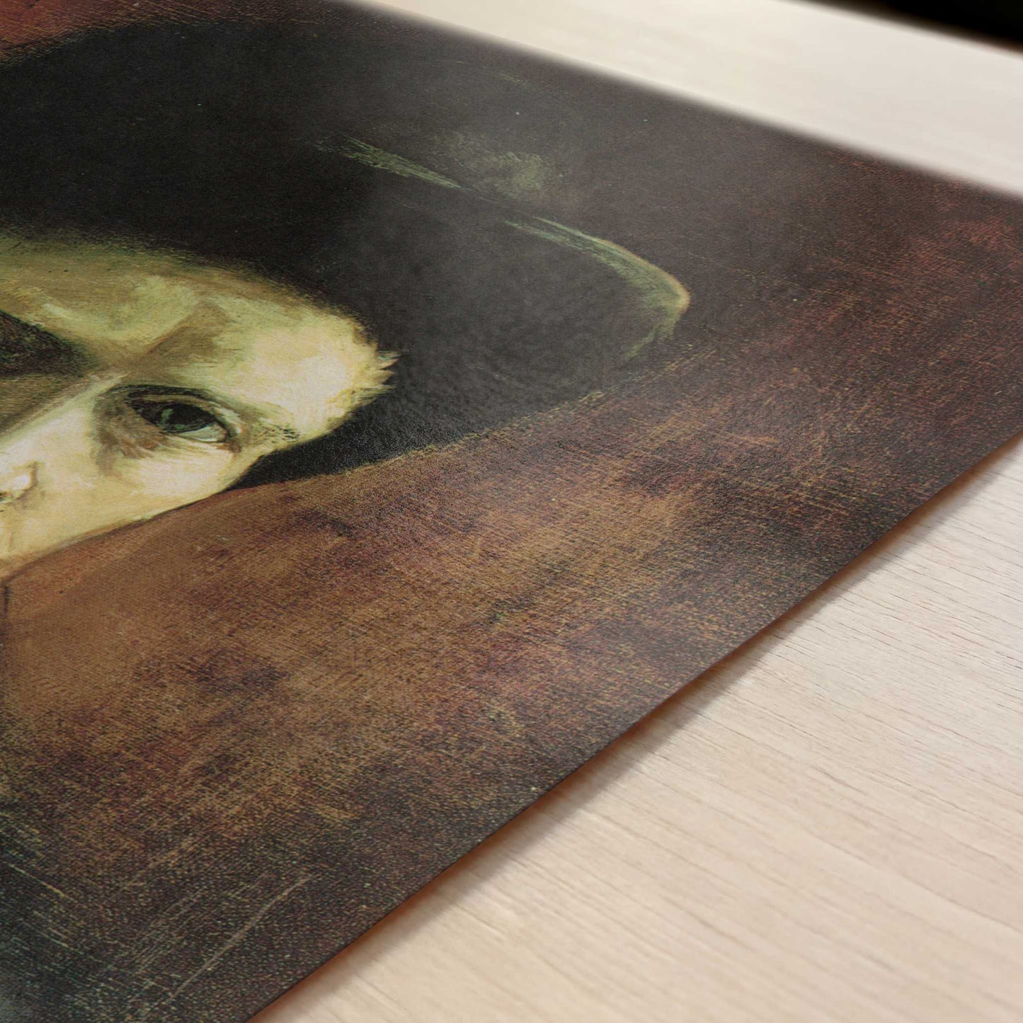 Self-portrait with Dark Felt Hat (1886) by Vincent van Gogh – Art Print - Close-up detail of the art print