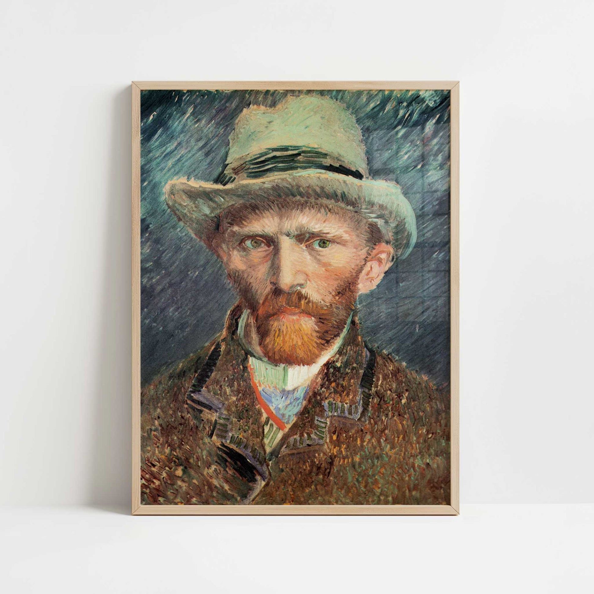 Self-portrait with Grey Felt Hat (1887) by Vincent van Gogh – Art Print - Art print in oak frame