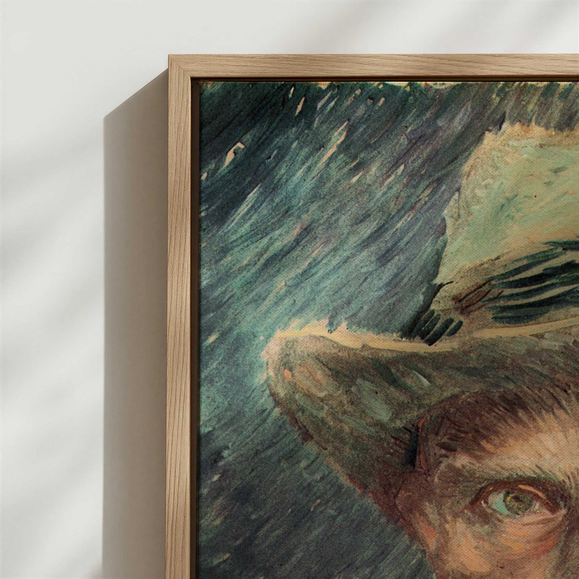 Framed Canvas - Close-up detail and texture of the framed canvas