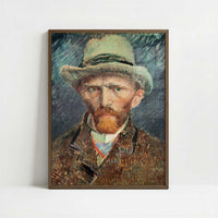 Self-portrait with Grey Felt Hat (1887) by Vincent van Gogh – Art Print - Art print in dark wood frame