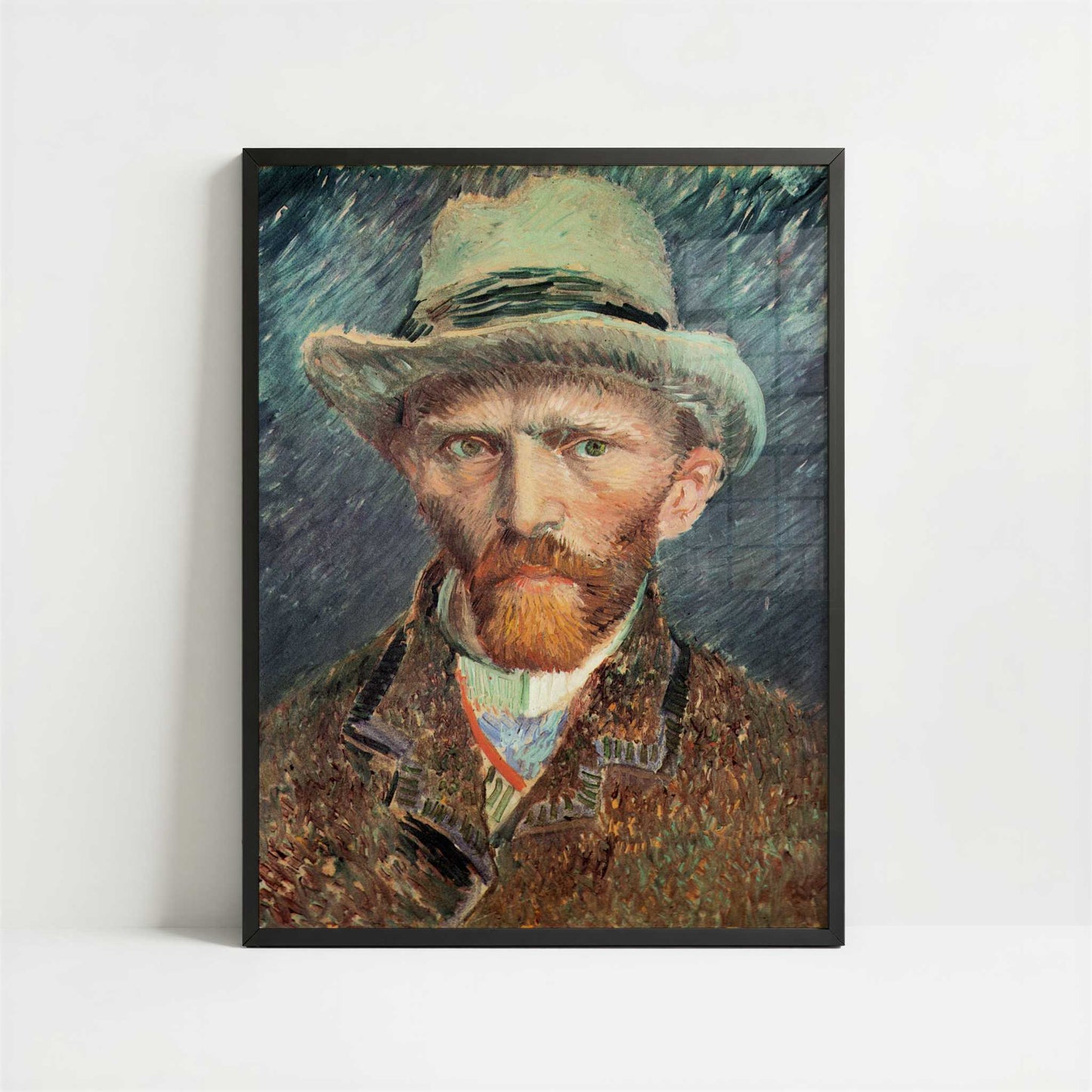 Self-portrait with Grey Felt Hat (1887) by Vincent van Gogh – Art Print - Art print in black frame