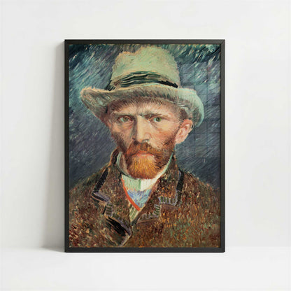 Self-portrait with Grey Felt Hat (1887) by Vincent van Gogh – Art Print - Art print in black frame